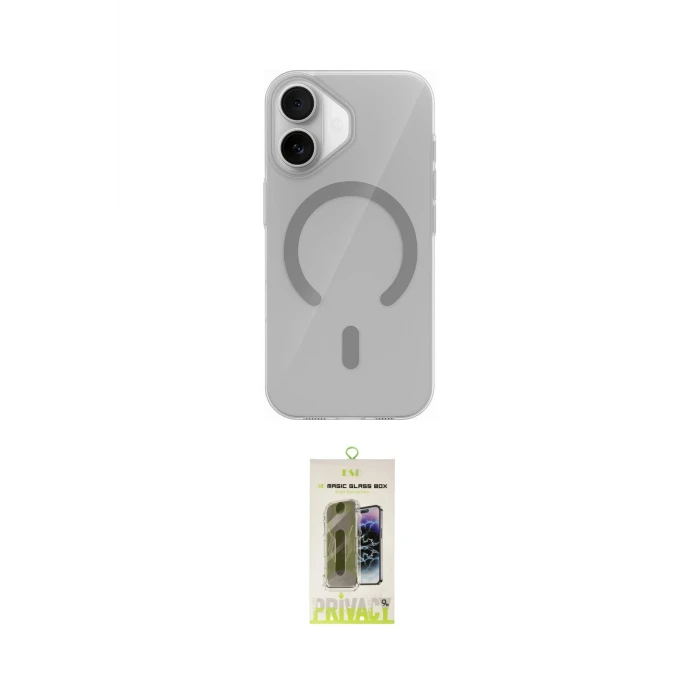 ieg™ iPhone 17 Kılıf Pusula Form Özel Seri - Siyah Joko Magic 5D Hayalet Cam