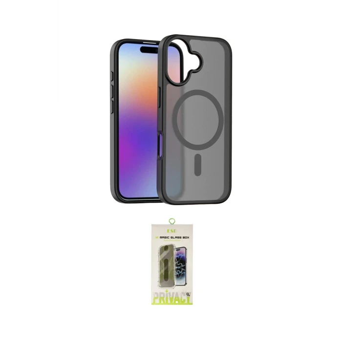 ieg™ iPhone 17 Kılıf Siluet Minimal Prime - Siyah Joko Magic 5D Hayalet Cam