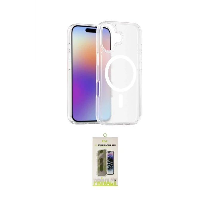 ieg™ iPhone 17 Kılıf Siluet Minimal Prime - Siyah Joko Magic 5D Hayalet Cam