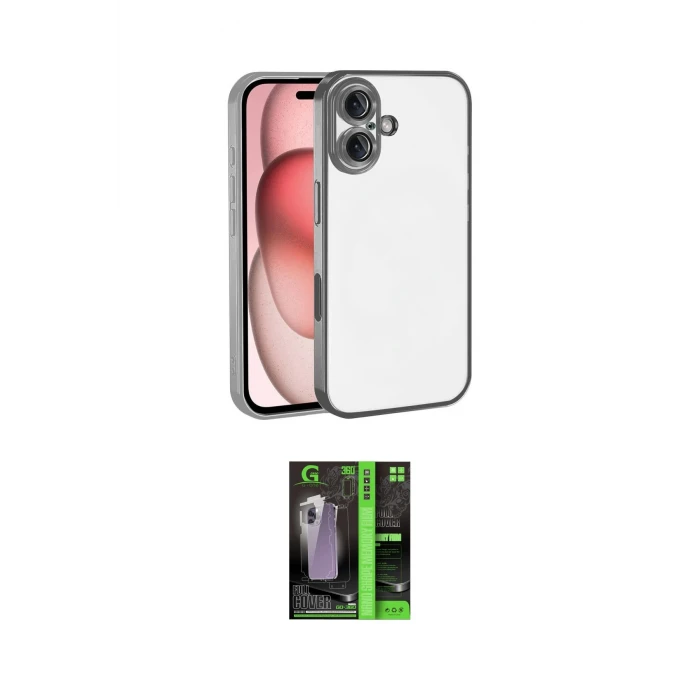 ieg™ iPhone 17 Kılıf Vadi Minimal - Şeffaf 360 Full Body Arka Koruyucu
