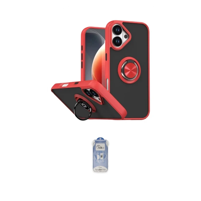 ieg™ iPhone 17 Kılıf Yörünge Çizgi - Siyah Joko Magic 5D Cam