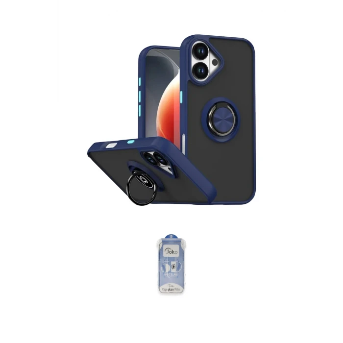 ieg™ iPhone 17 Kılıf Yörünge Çizgi - Siyah Joko Magic 5D Cam