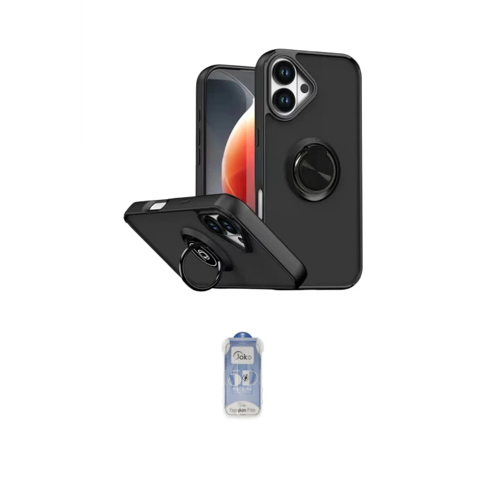 ieg™ iPhone 17 Kılıf Yörünge Çizgi - Siyah Joko Magic 5D Cam