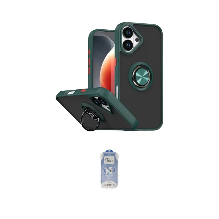 ieg™ iPhone 17 Kılıf Yörünge Çizgi - Siyah Joko Magic 5D Cam