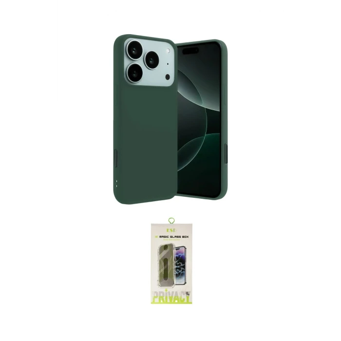 ieg™ iPhone 17 Pro Kılıf Ahenk Serisi - Siyah Joko Magic 5D Hayalet Cam