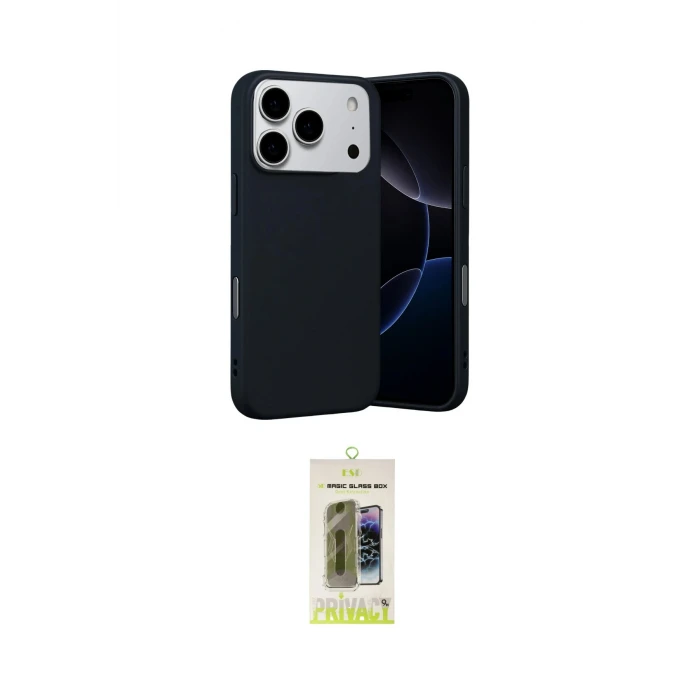 ieg™ iPhone 17 Pro Kılıf Ahenk Serisi - Siyah Joko Magic 5D Hayalet Cam