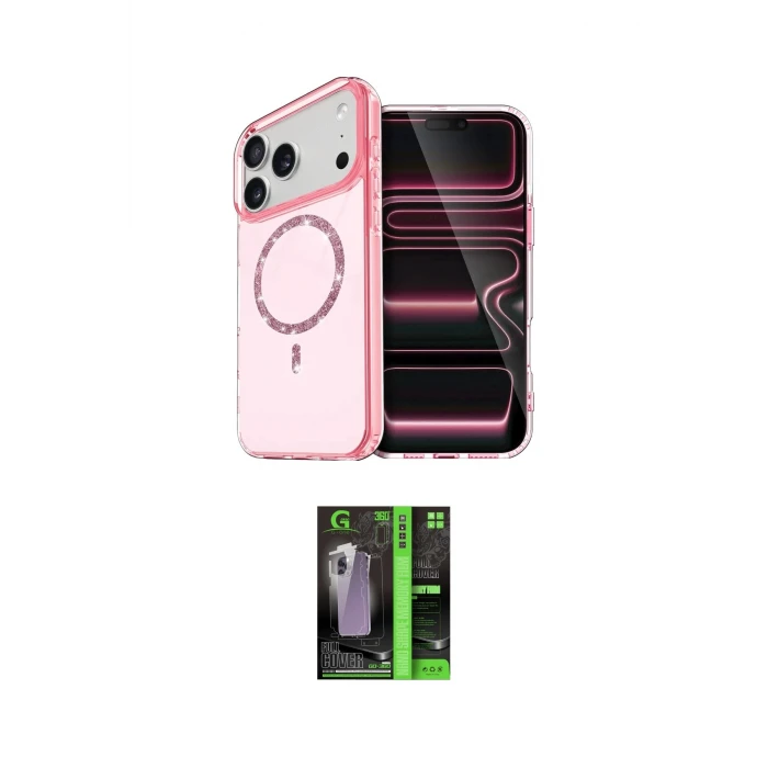 ieg™ iPhone 17 Pro Kılıf Kıvılcım Form Prime - Siyah 360 Mat Full Body Arka Koruyucu