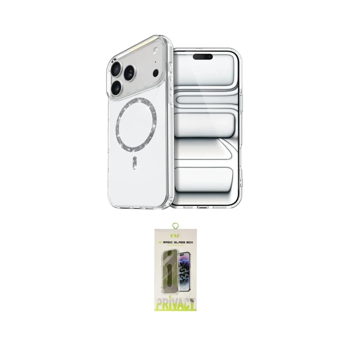 ieg™ iPhone 17 Pro Kılıf Kıvılcım Form Prime - Siyah Joko Magic 5D Hayalet Cam