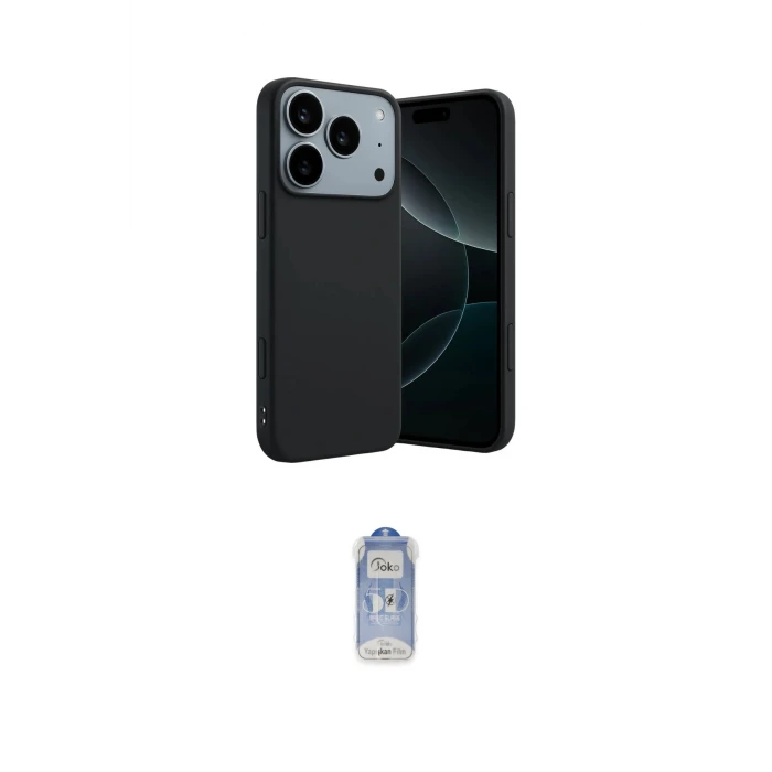 ieg™ iPhone 17 Pro Kılıf Kozmos Yansıma Özel Seri - Siyah Joko Magic 5D Cam