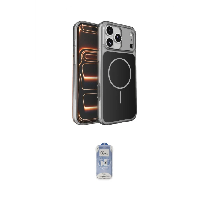 ieg™ iPhone 17 Pro Kılıf Kutup Doku Serisi - Siyah Joko Magic 5D Cam