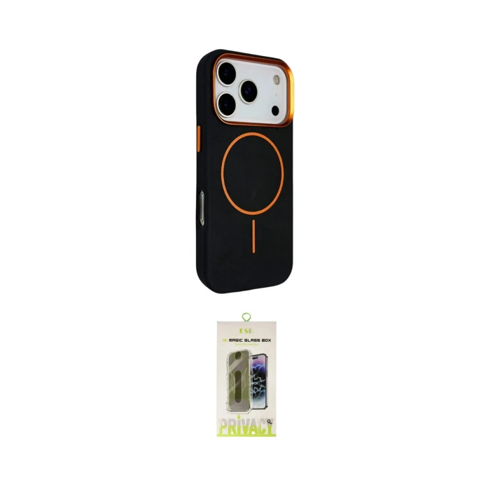ieg™ iPhone 17 Pro Kılıf Kutup Minimal Prime - Siyah Joko Magic 5D Hayalet Cam