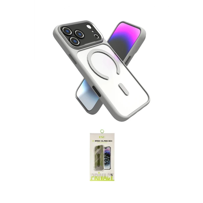 ieg™ iPhone 17 Pro Kılıf Nova Yansıma Serisi - Siyah Joko Magic 5D Hayalet Cam