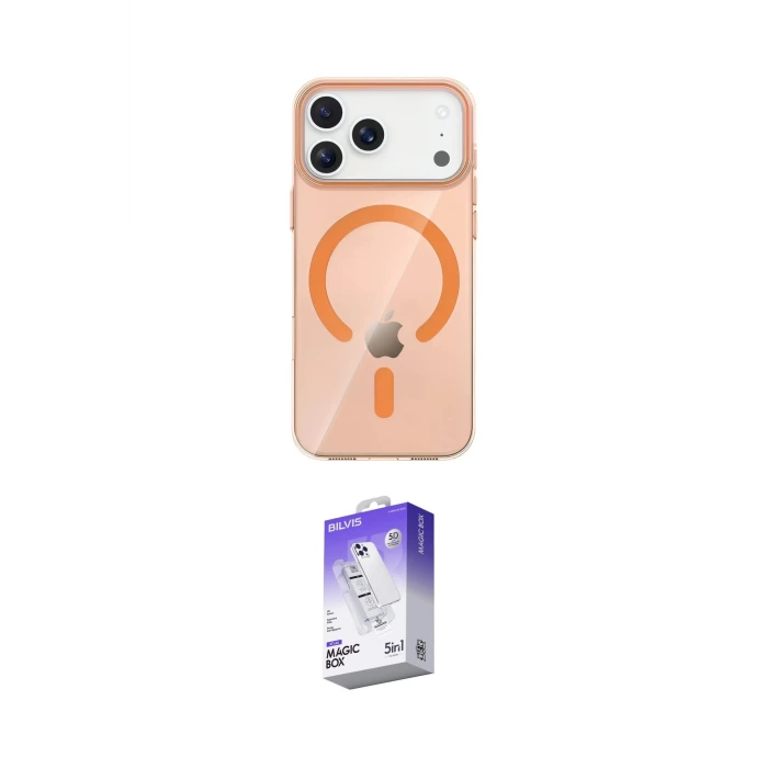 ieg™ iPhone 17 Pro Kılıf Pusula Form Özel Seri - Siyah Bilvis 5in1 3D Magic Cam Ekran Koruyucu