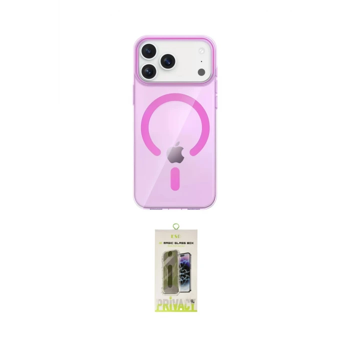 ieg™ iPhone 17 Pro Kılıf Pusula Form Özel Seri - Siyah Joko Magic 5D Hayalet Cam