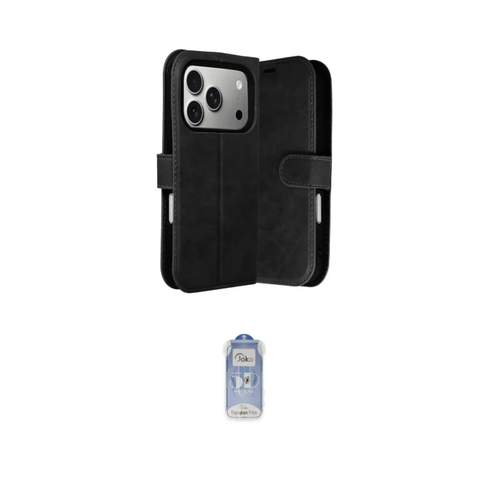 ieg™ iPhone 17 Pro Kılıf Siluet Işık Serisi - Siyah Joko Magic 5D Cam