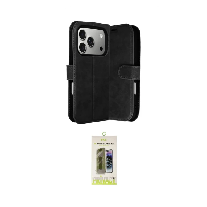 ieg™ iPhone 17 Pro Kılıf Siluet Işık Serisi - Siyah Joko Magic 5D Hayalet Cam
