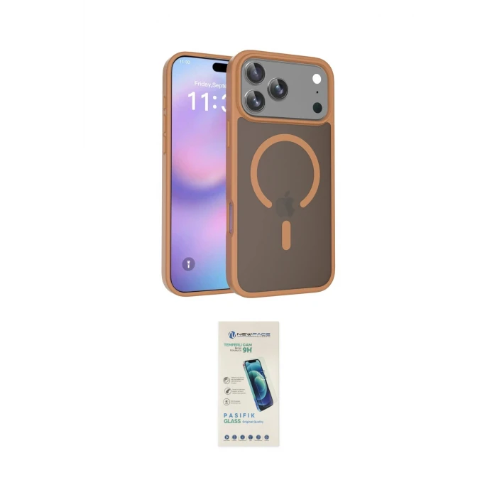 ieg™ iPhone 17 Pro Kılıf Siluet Minimal Prime - Şeffaf Pasifik Cam Ekran Koruyucu