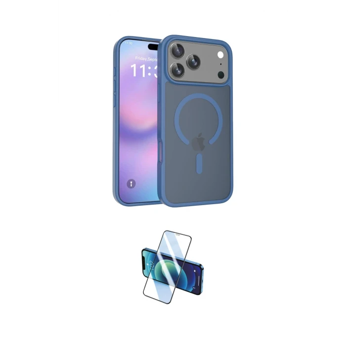 ieg™ iPhone 17 Pro Kılıf Siluet Minimal Prime - Siyah 3D Antistatik Seramik Nano Ekran Koruyucu