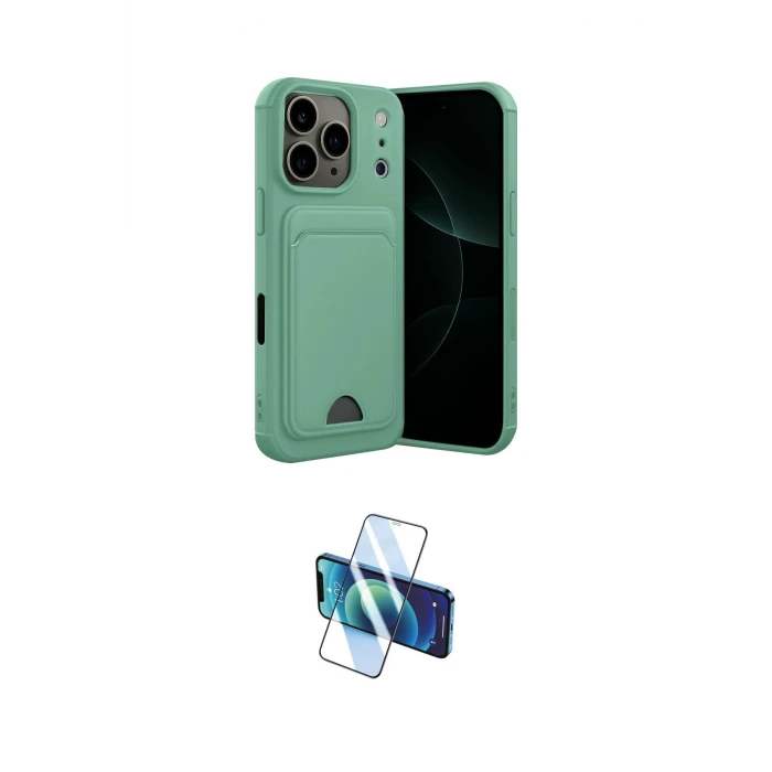 ieg™ iPhone 17 Pro Kılıf Vadi Çizgi Prime - Siyah 3D Antistatik Cam Ekran Koruyucu