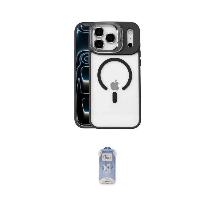 ieg™ iPhone 17 Pro Kılıf Yadigar Asil Koleksiyonu - Siyah Joko Magic 5D Cam