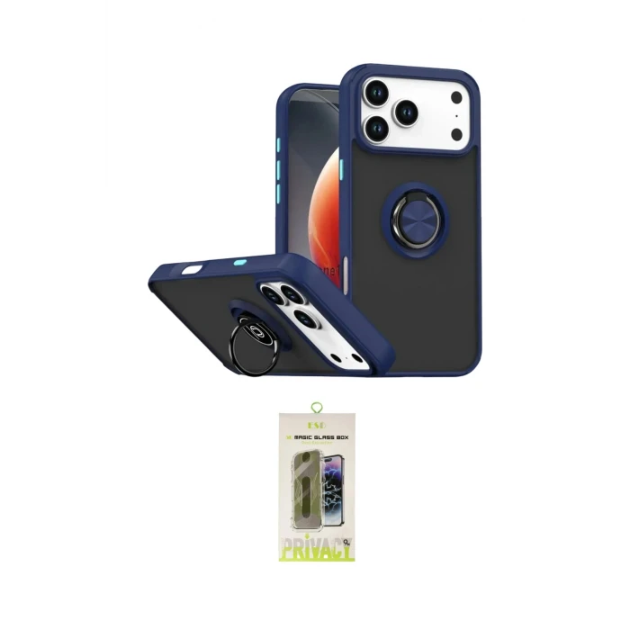 ieg™ iPhone 17 Pro Kılıf Yörünge Çizgi - Siyah Joko Magic 5D Hayalet Cam