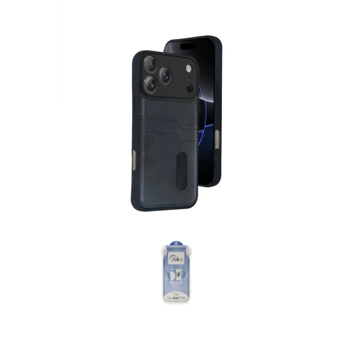 ieg™ iPhone 17 Pro Kılıf Yörünge Işık Serisi - Siyah Joko Magic 5D Cam