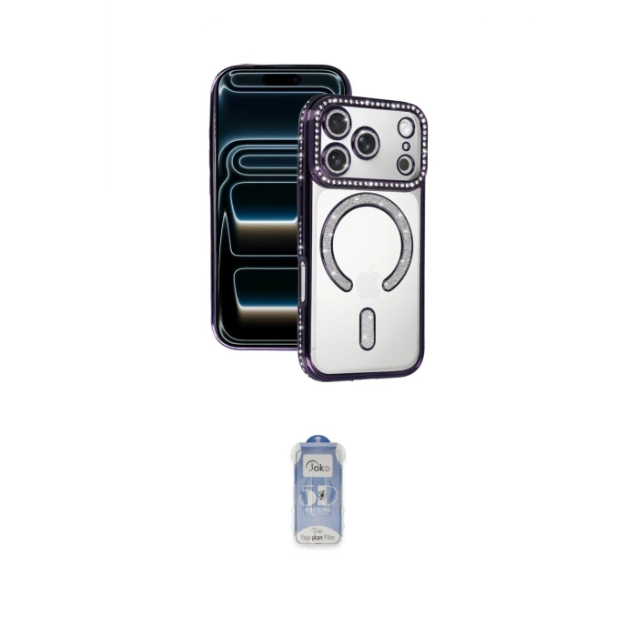 ieg™ iPhone 17 Pro Kılıf Zirve Doku Prime - Siyah Joko Magic 5D Cam