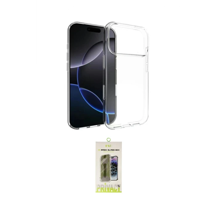 ieg™ iPhone 17 Pro Kılıf Zirve Doku - Siyah Joko Magic 5D Hayalet Cam