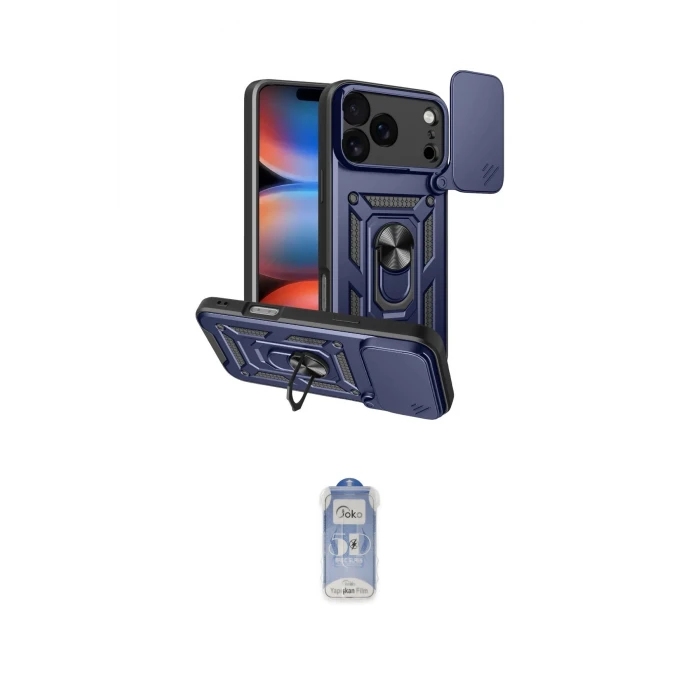 ieg™ iPhone 17 Pro Max Kılıf Ahenk Klasik - Siyah Joko Magic 5D Cam