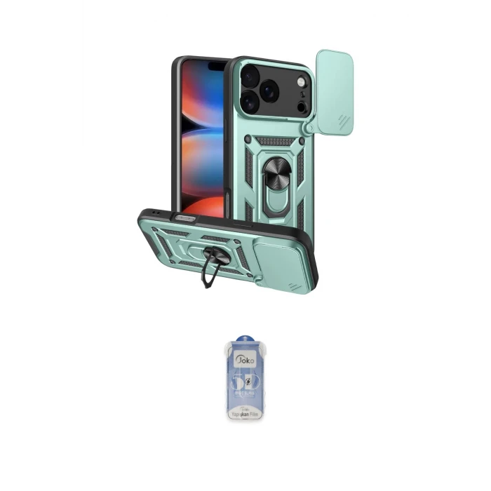 ieg™ iPhone 17 Pro Max Kılıf Ahenk Klasik - Siyah Joko Magic 5D Cam