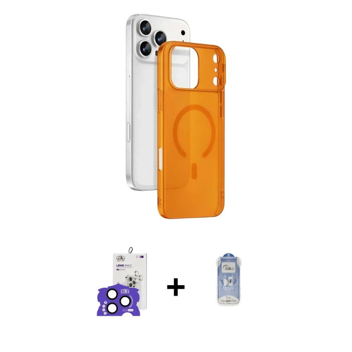 ieg™ iPhone 17 Pro Max Kılıf Ahenk Minimal Serisi - Siyah Joko Magic 5D Cam + Bilvis Titan Kamera Lens - LT