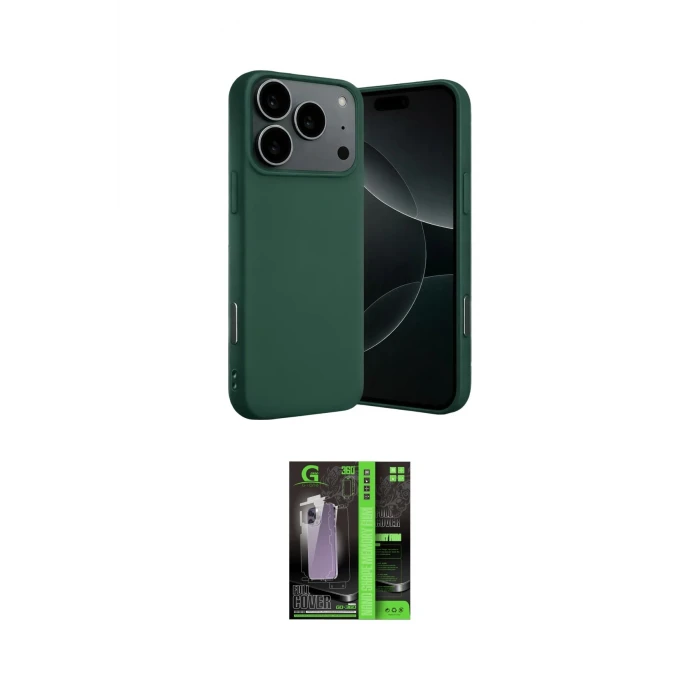 ieg™ iPhone 17 Pro Max Kılıf Ahenk Serisi - Siyah 360 Mat Full Body Arka Koruyucu