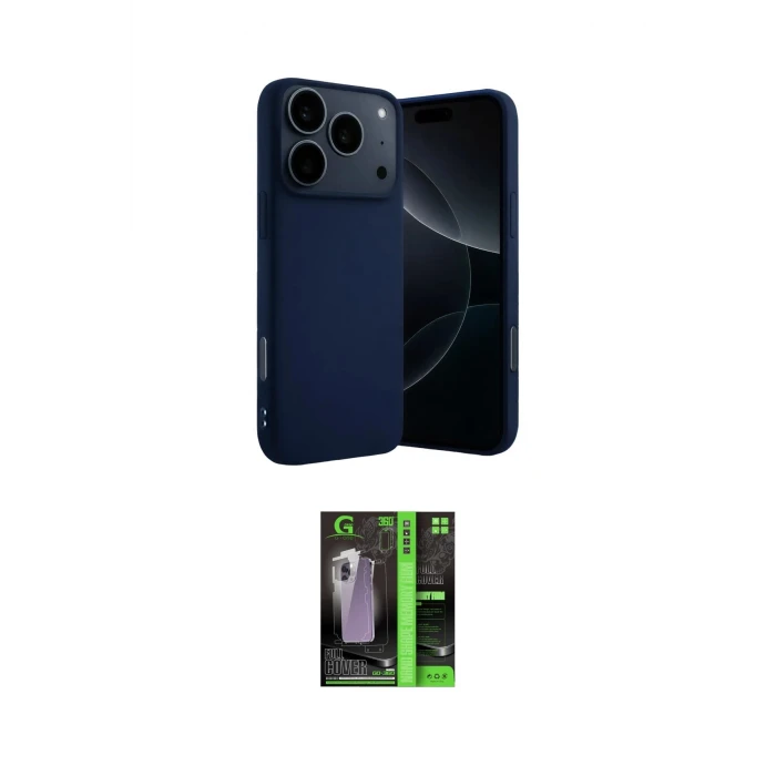 ieg™ iPhone 17 Pro Max Kılıf Ahenk Serisi - Siyah 360 Mat Full Body Arka Koruyucu