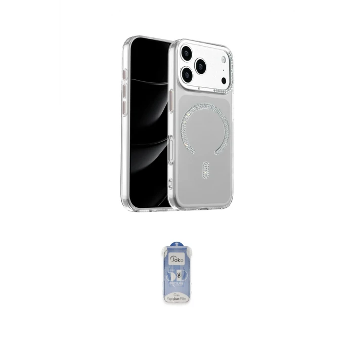 ieg™ iPhone 17 Pro Max Kılıf Atlas Doku Özel Seri - Siyah Joko Magic 5D Cam