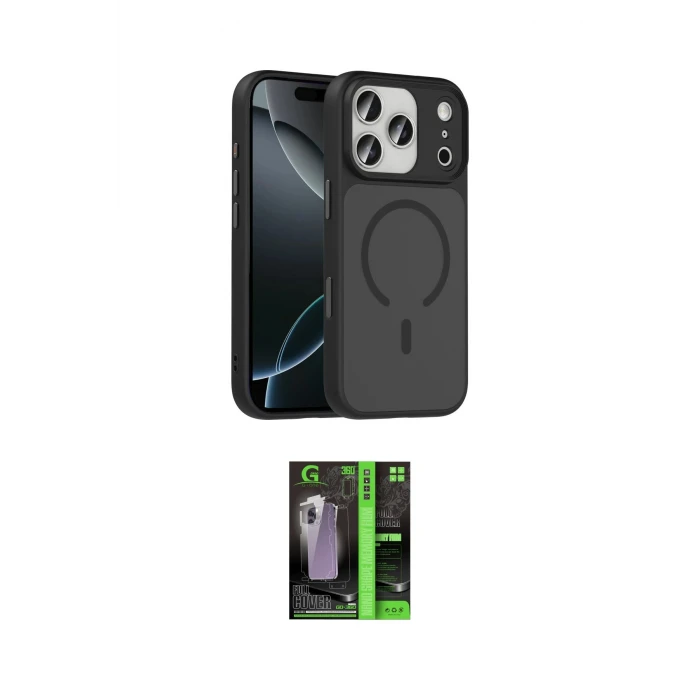 ieg™ iPhone 17 Pro Max Kılıf Doruk Form Serisi - Şeffaf 360 Full Body Arka Koruyucu