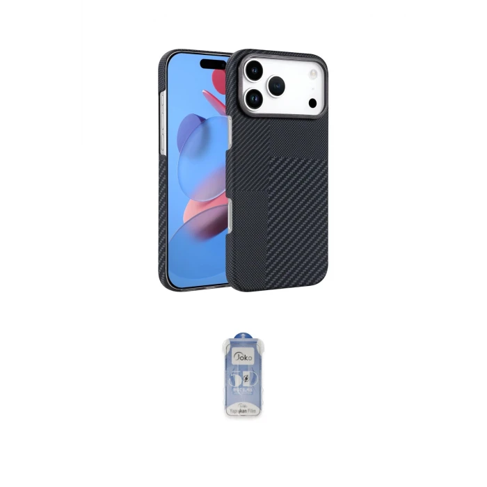 ieg™ iPhone 17 Pro Max Kılıf Doruk Serisi - Siyah Joko Magic 5D Cam