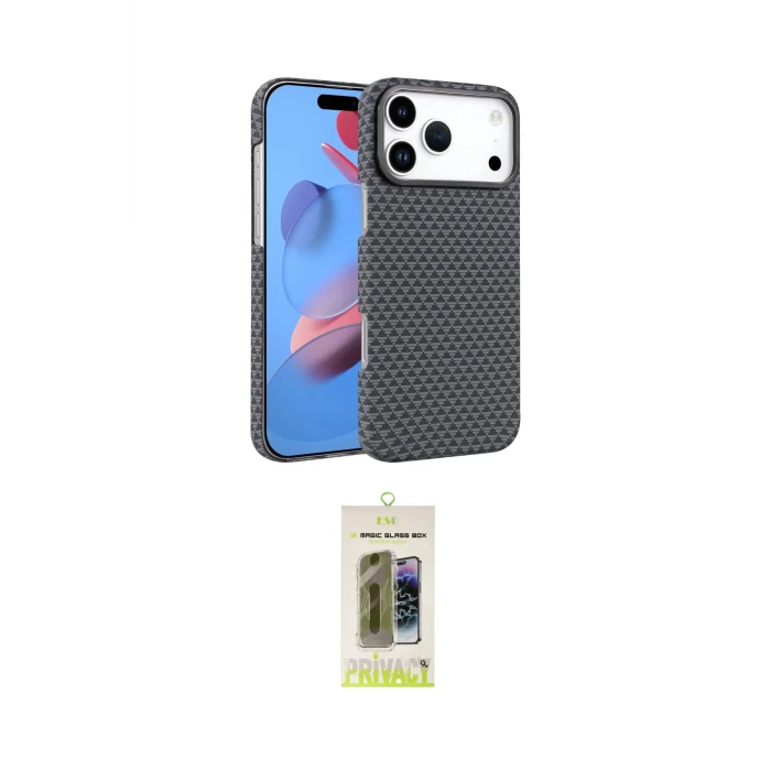 ieg™ iPhone 17 Pro Max Kılıf Doruk Serisi - Siyah Joko Magic 5D Hayalet Cam