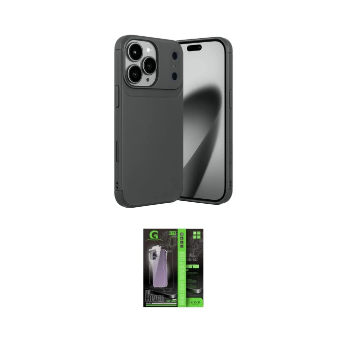 ieg™ iPhone 17 Pro Max Kılıf Eksen Form Prime - Şeffaf 360 Full Body Arka Koruyucu
