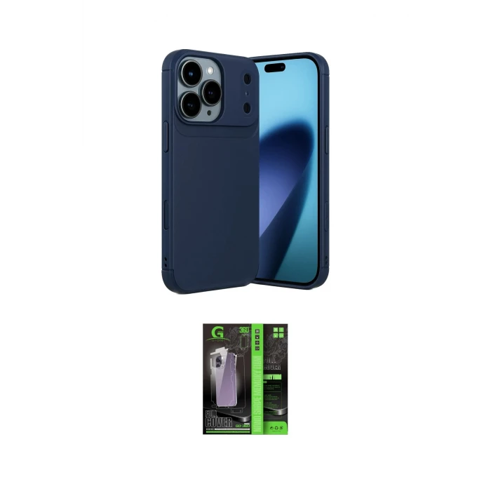 ieg™ iPhone 17 Pro Max Kılıf Eksen Form Prime - Şeffaf 360 Full Body Arka Koruyucu