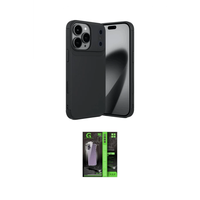 ieg™ iPhone 17 Pro Max Kılıf Eksen Form Prime - Şeffaf 360 Full Body Arka Koruyucu