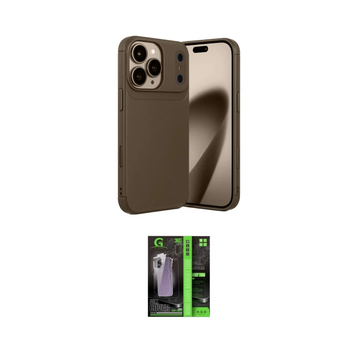 ieg™ iPhone 17 Pro Max Kılıf Eksen Form Prime - Siyah 360 Mat Full Body Arka Koruyucu