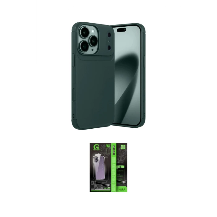 ieg™ iPhone 17 Pro Max Kılıf Eksen Form Prime - Siyah 360 Mat Full Body Arka Koruyucu