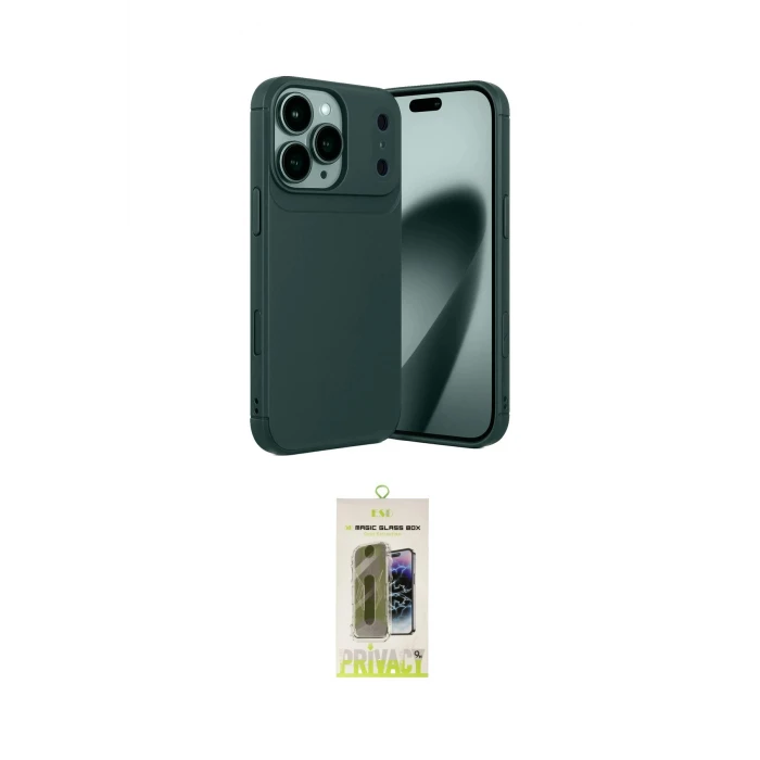 ieg™ iPhone 17 Pro Max Kılıf Eksen Form Prime - Siyah Joko Magic 5D Hayalet Cam