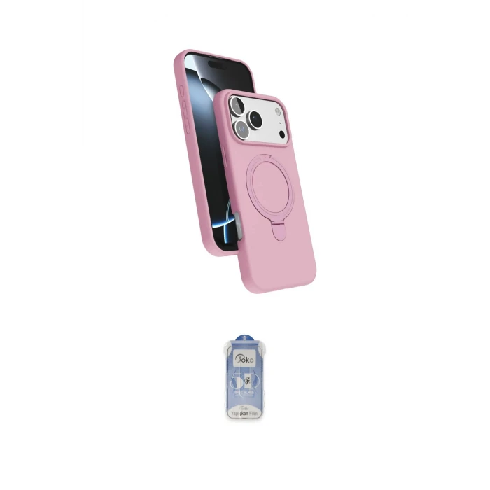 ieg™ iPhone 17 Pro Max Kılıf İz Işık Koleksiyonu - Siyah Joko Magic 5D Cam