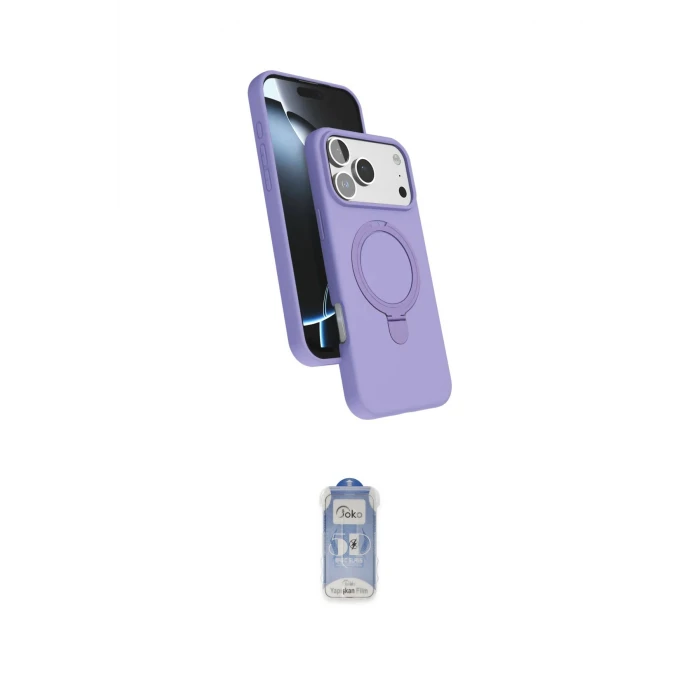 ieg™ iPhone 17 Pro Max Kılıf İz Işık Koleksiyonu - Siyah Joko Magic 5D Cam