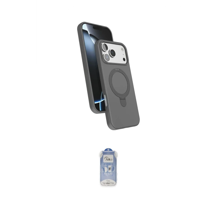 ieg™ iPhone 17 Pro Max Kılıf İz Işık Koleksiyonu - Siyah Joko Magic 5D Cam