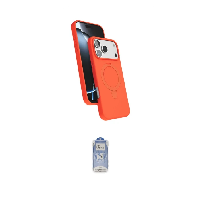 ieg™ iPhone 17 Pro Max Kılıf İz Işık Koleksiyonu - Siyah Joko Magic 5D Cam