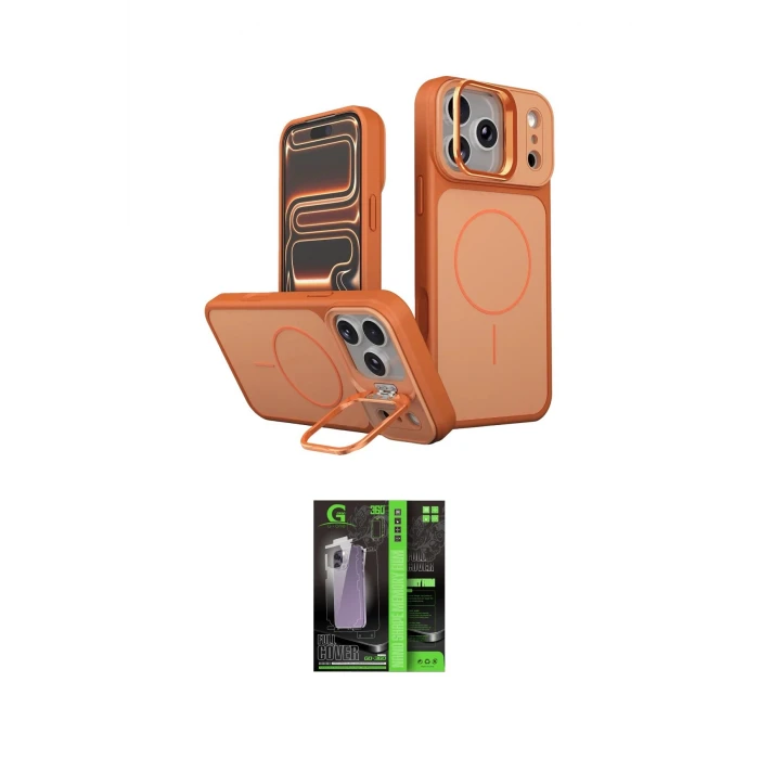 ieg™ iPhone 17 Pro Max Kılıf İz Modern Prime - Siyah 360 Mat Full Body Arka Koruyucu