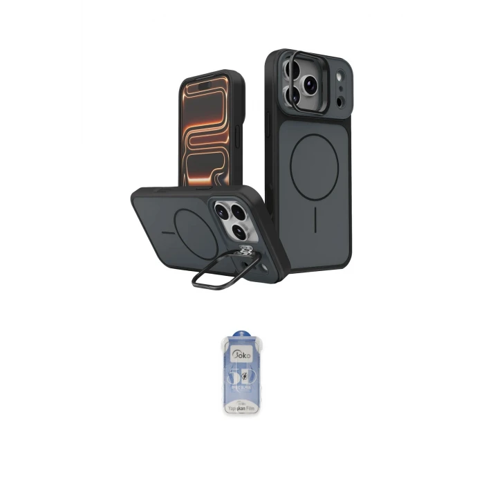 ieg™ iPhone 17 Pro Max Kılıf İz Modern Prime - Siyah Joko Magic 5D Cam