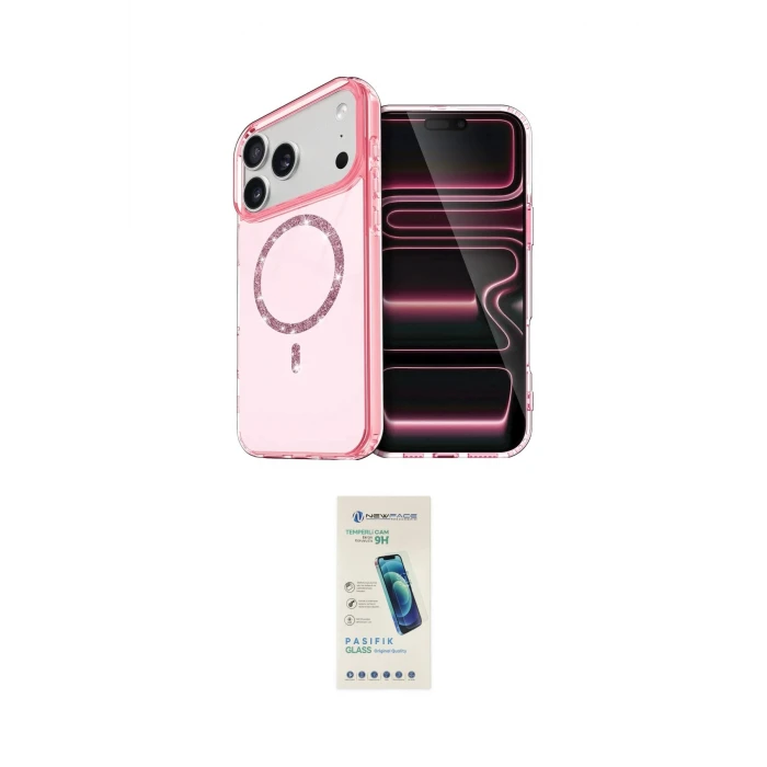 ieg™ iPhone 17 Pro Max Kılıf Kıvılcım Form Prime - Şeffaf Pasifik Cam Ekran Koruyucu
